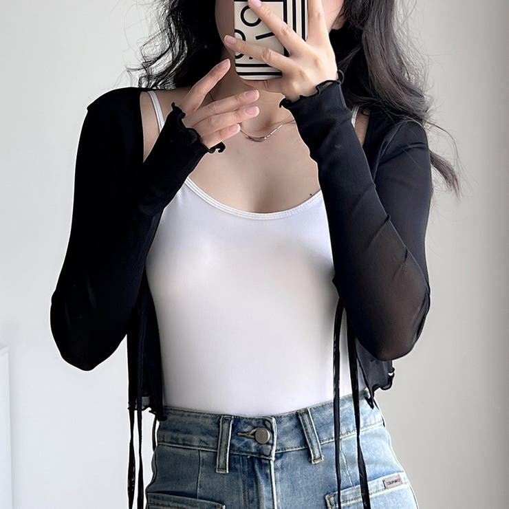 ブラック | ショートカーディガン ショートカーディガン シアー | インナーショップDiamondHearts 