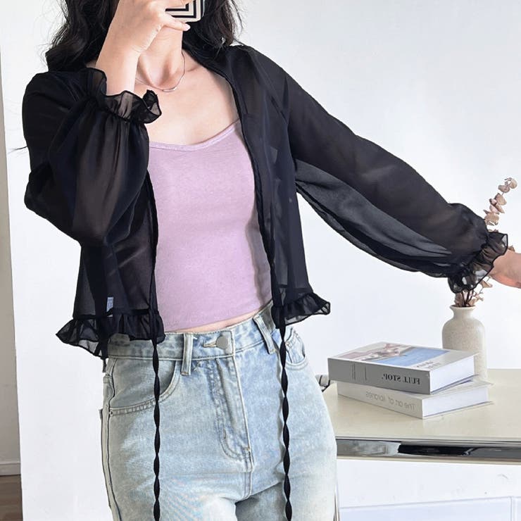 キャンディスリーブフリルシアーシャツ キャンディスリーブ シアーシャツ | インナーショップDiamondHearts  | 詳細画像17 