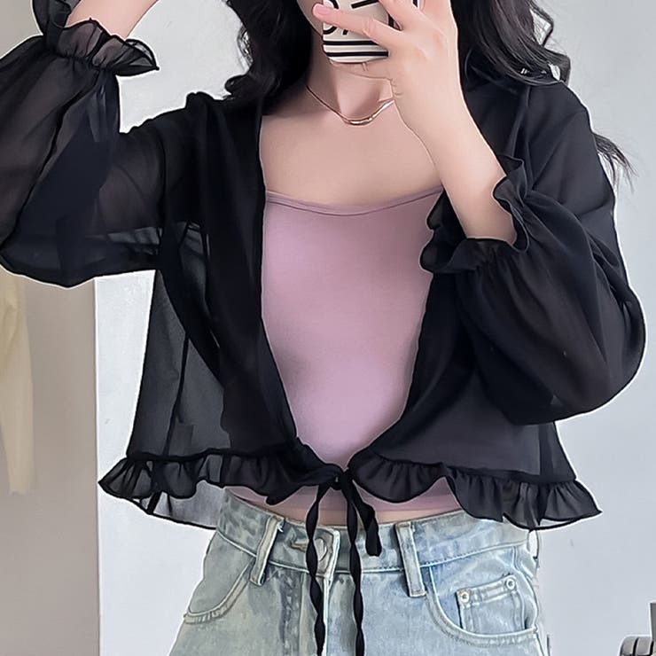 キャンディスリーブフリルシアーシャツ キャンディスリーブ シアーシャツ | インナーショップDiamondHearts  | 詳細画像18 