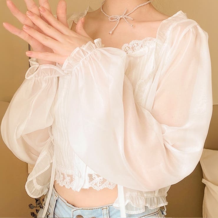 シアーブラウス シアーブラウス シャツ | インナーショップDiamondHearts  | 詳細画像3 