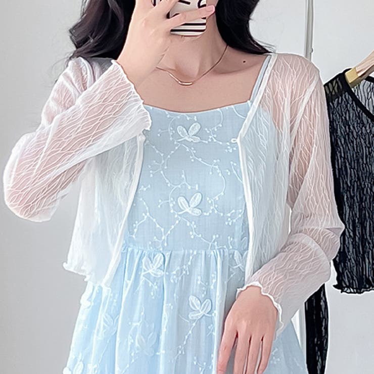 ショート丈シアーカーディガン シアーカーディガン シャツ | インナーショップDiamondHearts  | 詳細画像3 