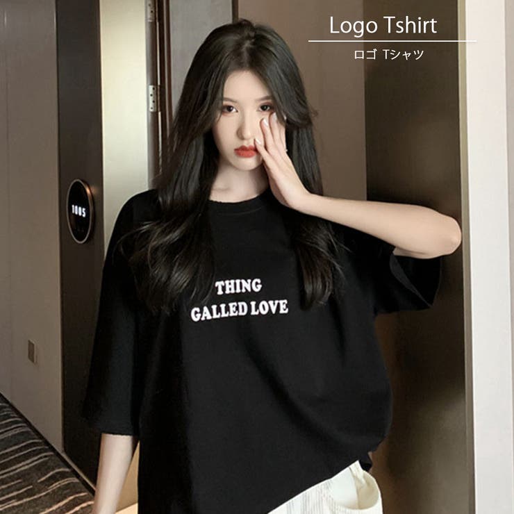 トップス 半袖 ロゴTシャツ 春 夏 韓国 韓国ファッション[品番 ...