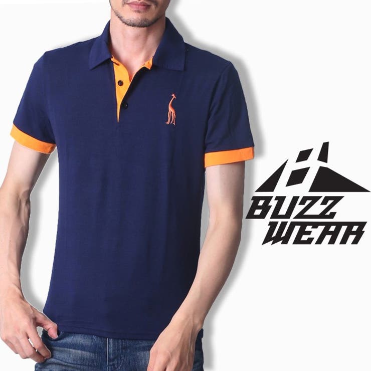 BUZZ WEAR バイカラー半袖ポロシャツ[品番：NM000017491