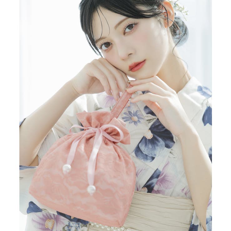 Flamingo pink (フラミンゴピンク) | レース巾着 レディース バッグ | Dita