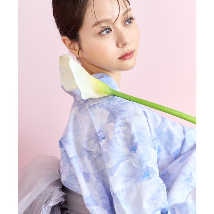 13.白月の花ゆらぎ(藤) | 浴衣 セパレート ワンピース | Dita