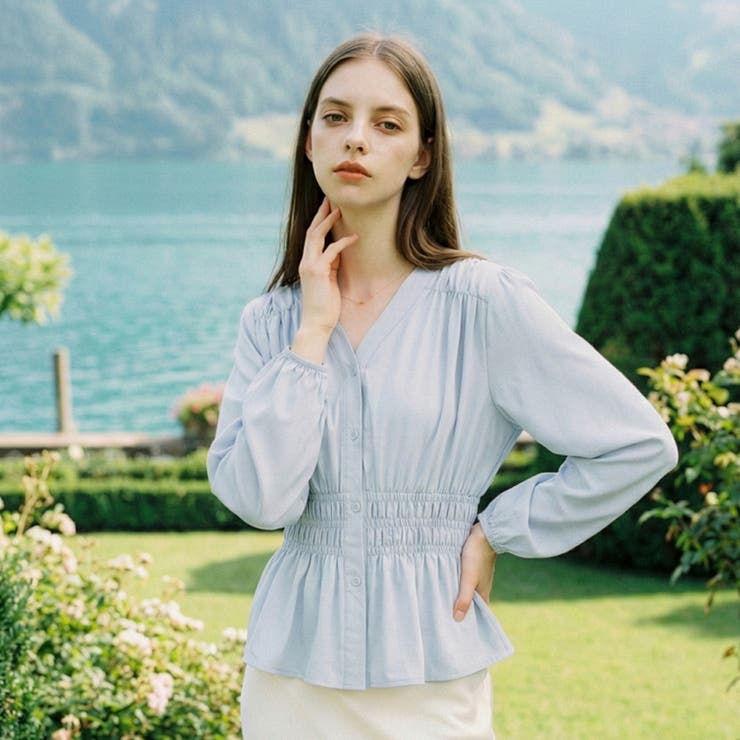 スモックシャーリングブラウス 韓国 韓国ファッション | SweetSOUP | 詳細画像2 