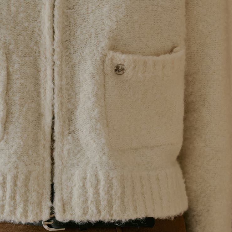 エンブレムポイントブークレジップアップカーディガン 韓国 韓国ファッション | SweetSOUP | 詳細画像3 