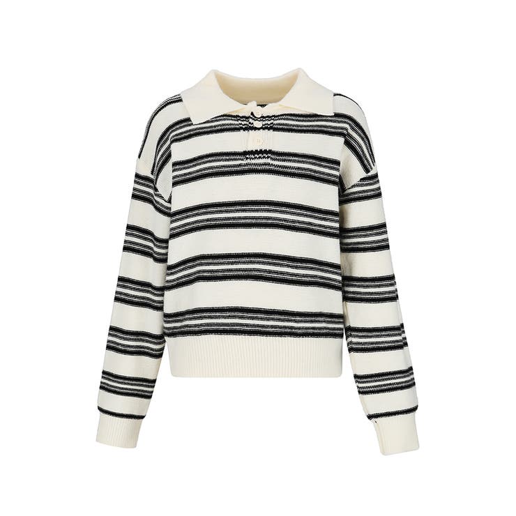 ストライプカラーネックニット韓国 韓国ファッション | SweetSOUP | 詳細画像3 