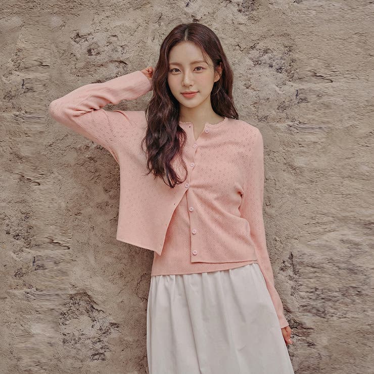 エンブロイダリーパンチングレースカーディガンセット 韓国 韓国ファッション | SweetSOUP | 詳細画像1 