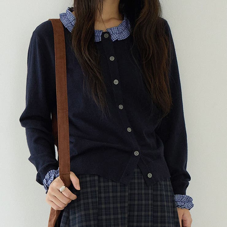 ネイビー | ニットカーディガン | Doula Doula