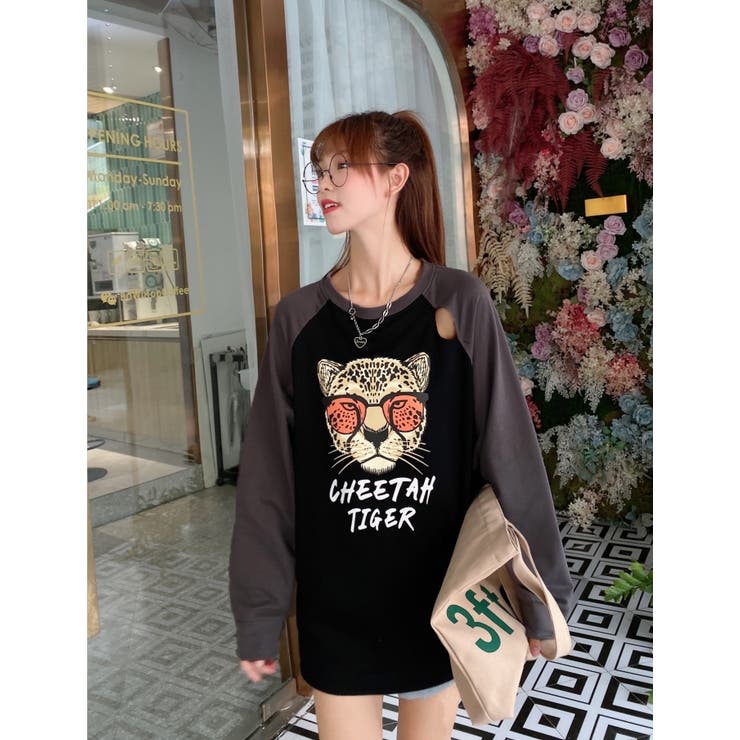 NON-FICTION TIGER BRAND グレーセーター M NON-FICTION TIGER BRAND グレーセーター M