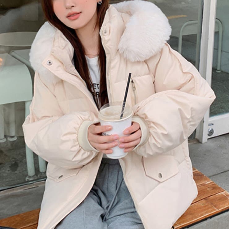 エコファー中綿ダウンジャケット[品番：DOUW0009886]｜Doula Doula