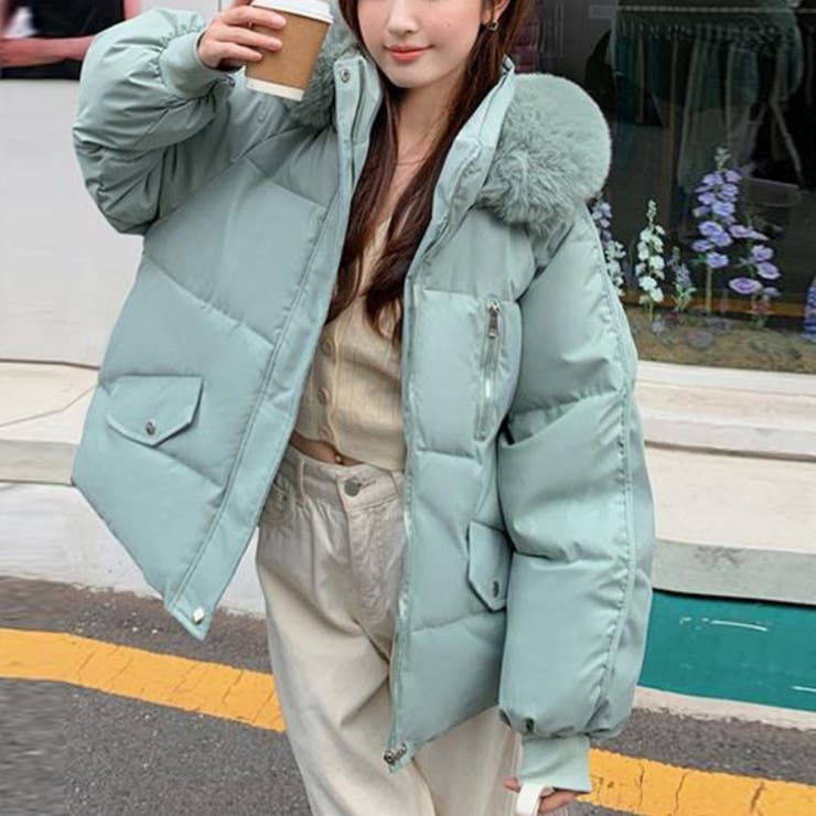 エコファー中綿ダウンジャケット[品番：DOUW0009886]｜Doula Doula