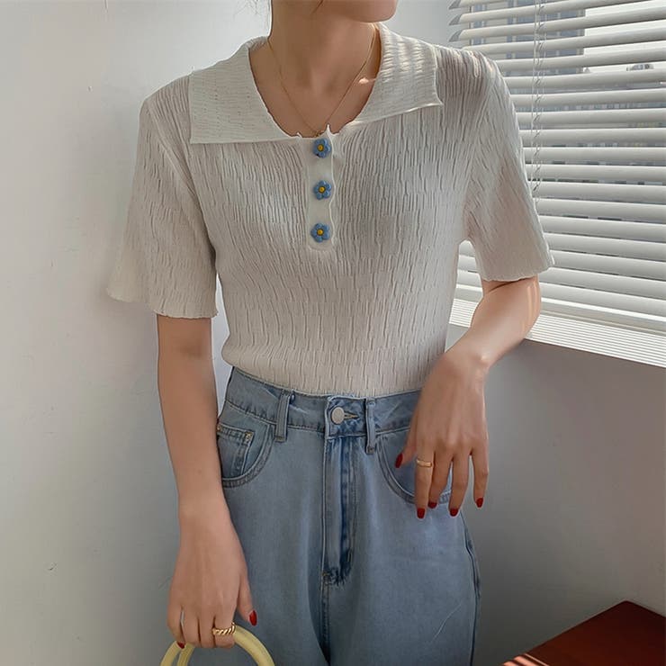 ホワイト | ニットセーター【韓国ファッション】 | Doula Doula