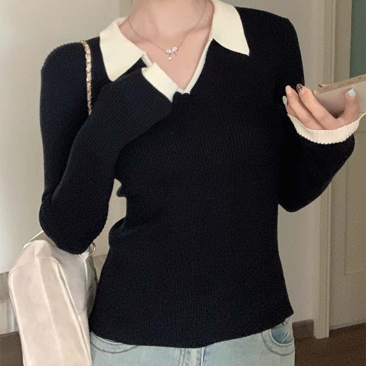 ブラック | ニットセーター【韓国ファッション】 | Doula Doula