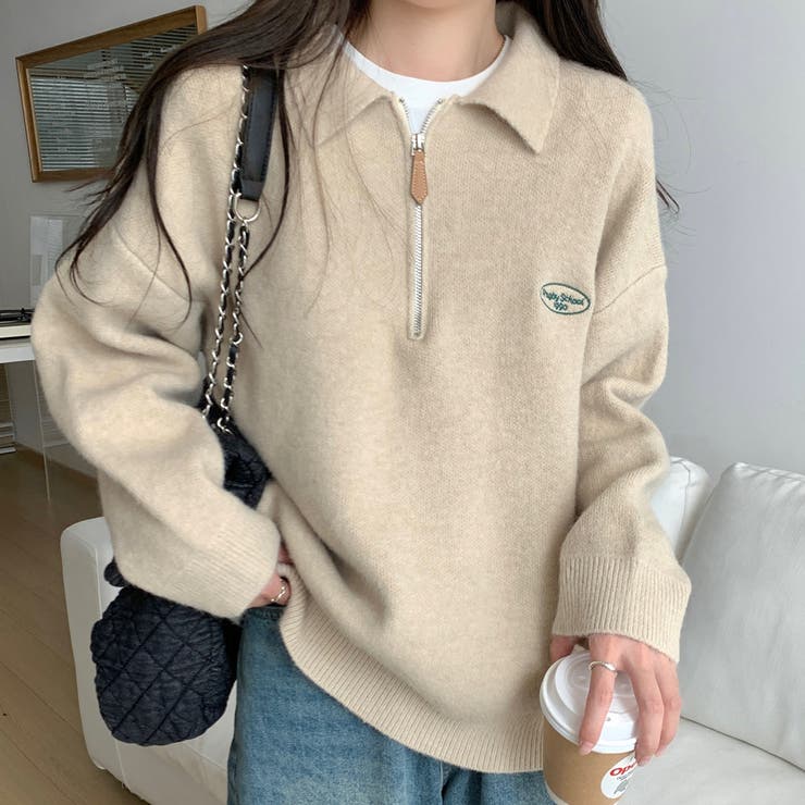 ベージュ | ニットセーター【韓国ファッション】 | Doula Doula