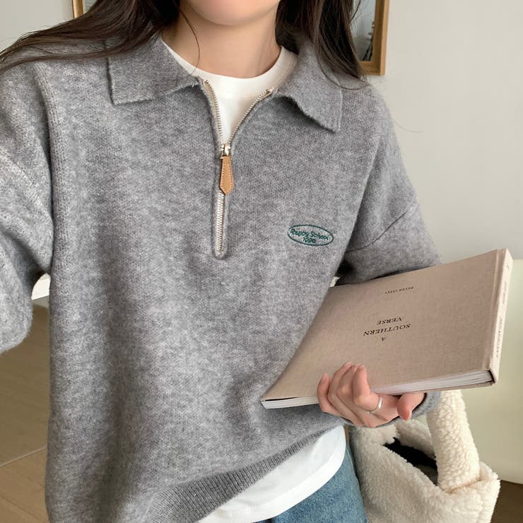 グレー | ニットセーター【韓国ファッション】 | Doula Doula