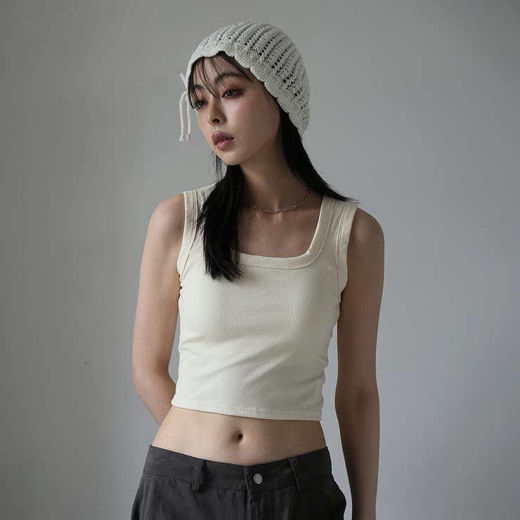 オフホワイト | パット付タンクトップ | Doula Doula