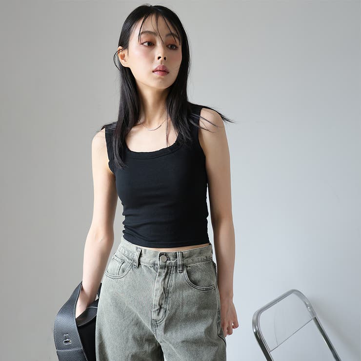 ブラック | パット付タンクトップ | Doula Doula