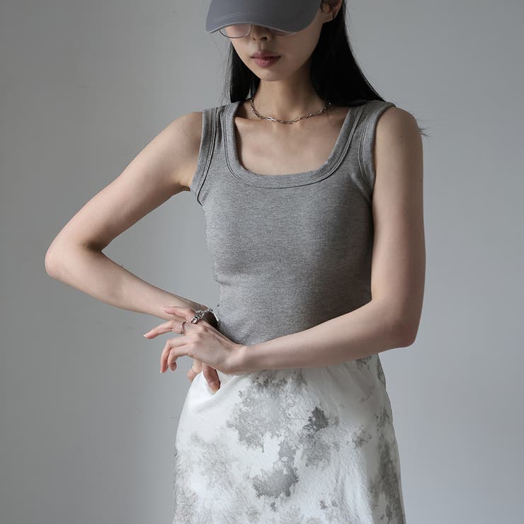 グレー | パット付タンクトップ | Doula Doula