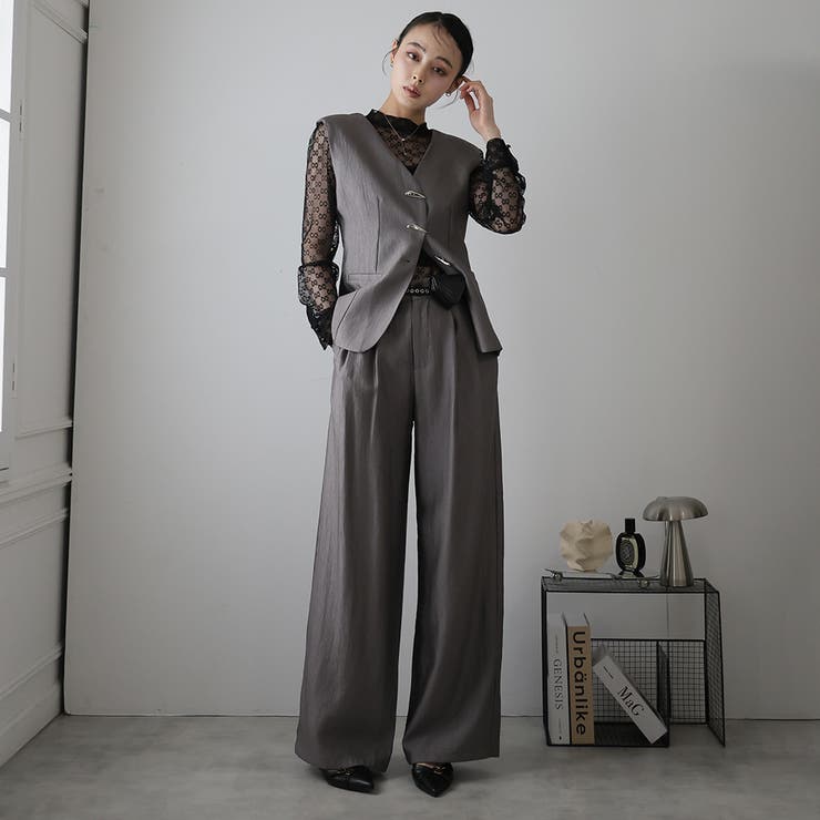 グレー | トップスとパンツセット | Doula Doula