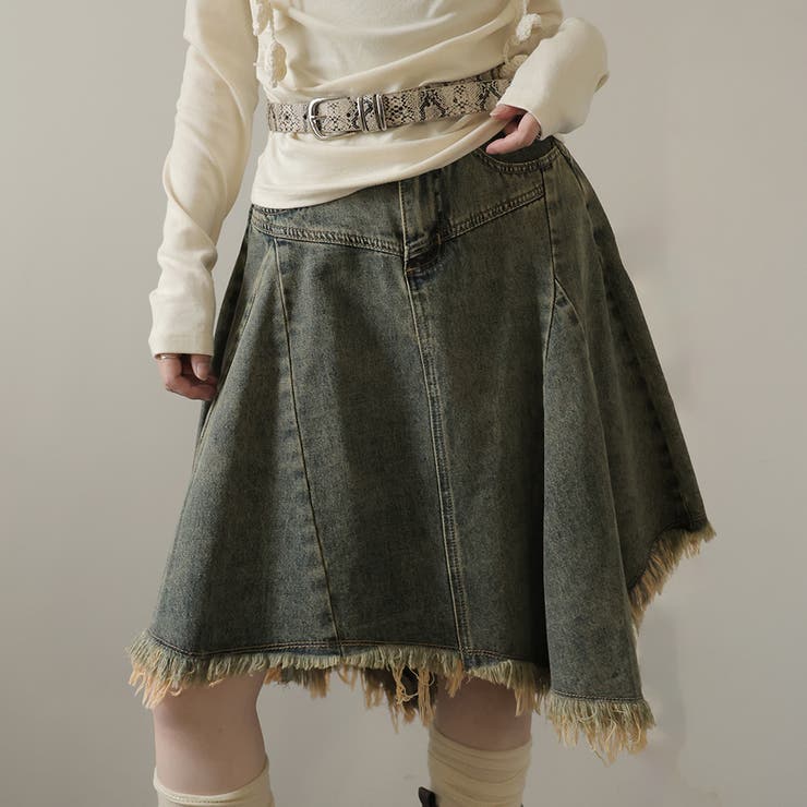 ブルー | デニムフレアスカート | Doula Doula