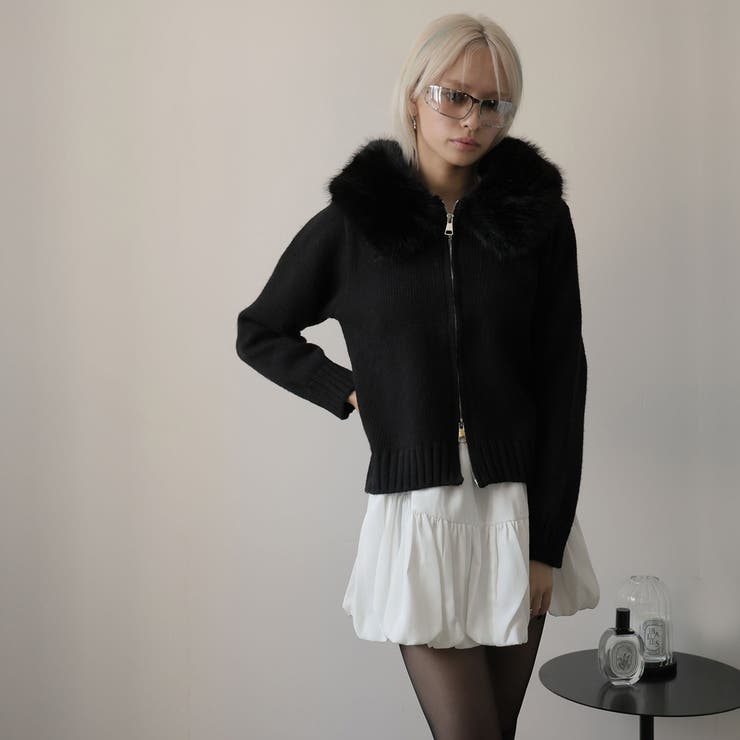 ファー付きニットカーディガン | Doula Doula | 詳細画像3 