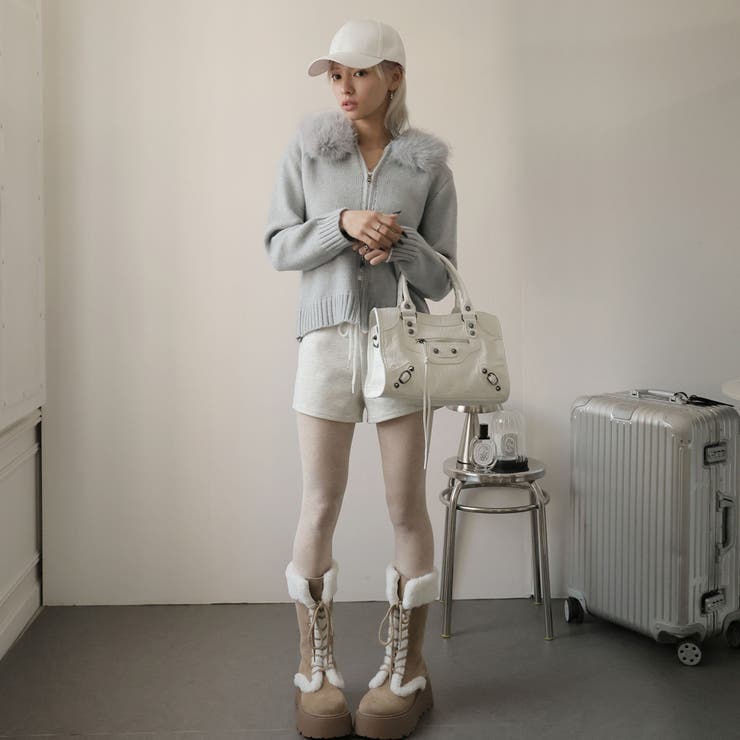 ファー付きニットカーディガン | Doula Doula | 詳細画像5 