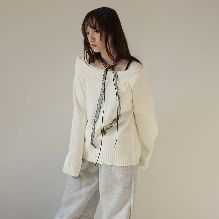 アイボリー | ニットセーター | Doula Doula