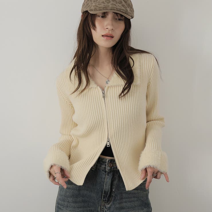 ベージュ | ニットカーディガン | Doula Doula