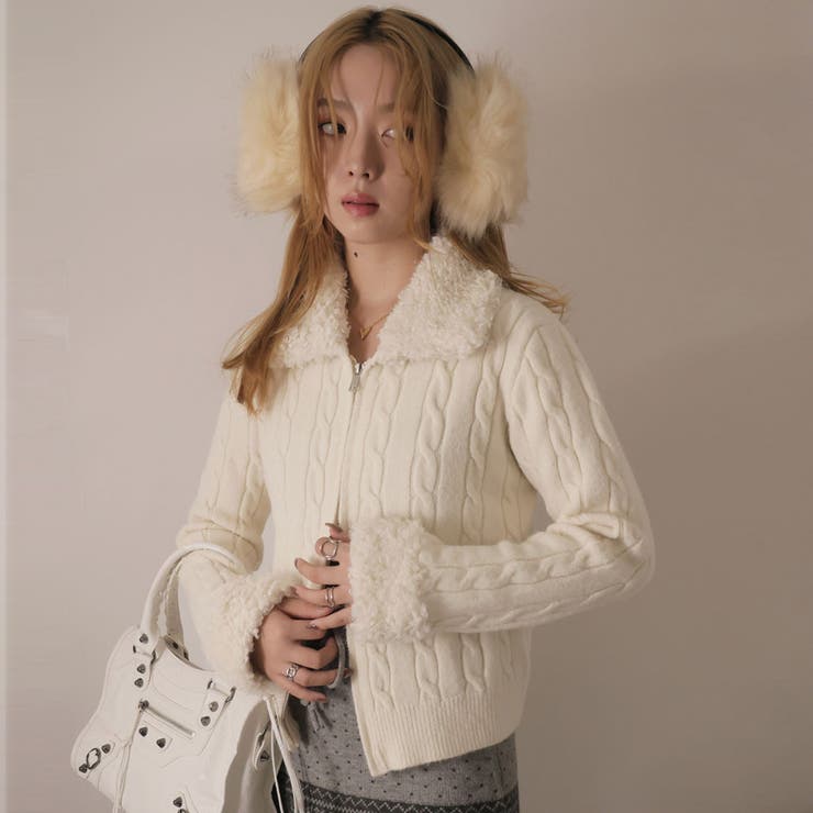 ベージュ | ニットカーディガン | Doula Doula