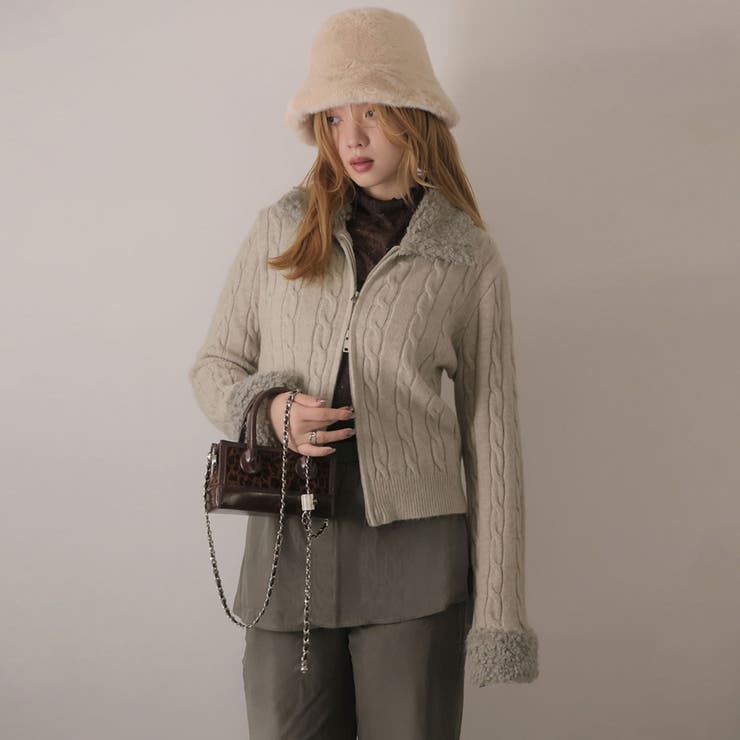 モカ | ニットカーディガン | Doula Doula