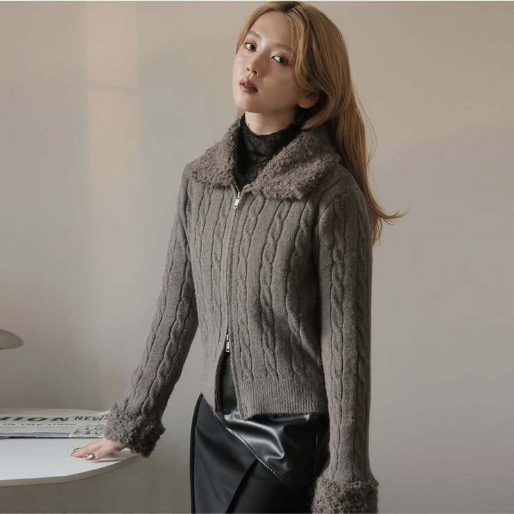 ブラウン | ニットカーディガン | Doula Doula