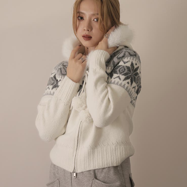 アイボリー | ニットカーディガン | Doula Doula