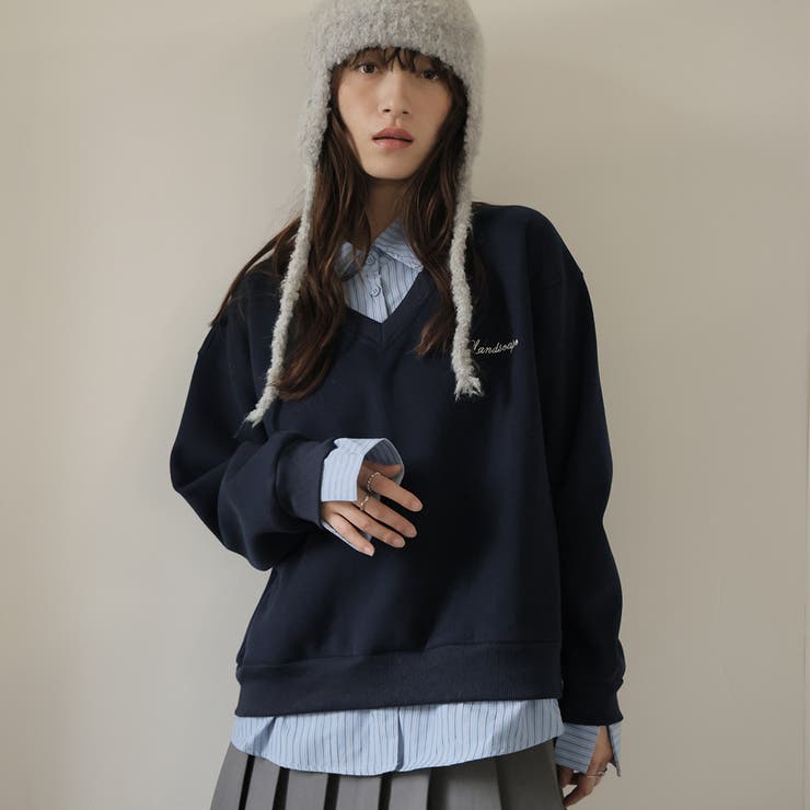 ネイビー | 裏起毛トレーナー | Doula Doula