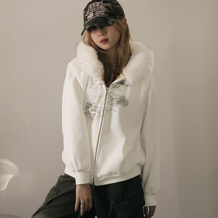 アイボリー | 裏起毛パーカ | Doula Doula