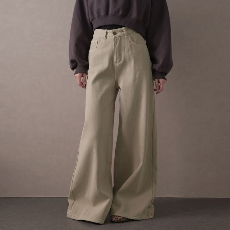 ベージュ | 裏起毛デニムパンツ | Doula Doula