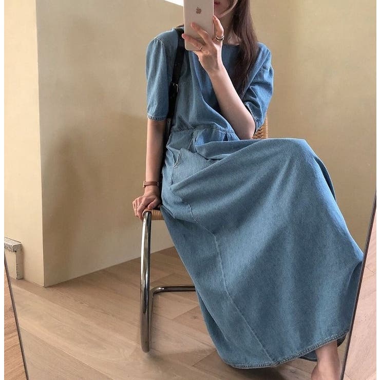 Doula Doula パフスリーブ デニムワンピース 21春夏商品 品番 Douw Doula Doula ドゥーラドゥーラ のレディースファッション通販 Shoplist ショップリスト
