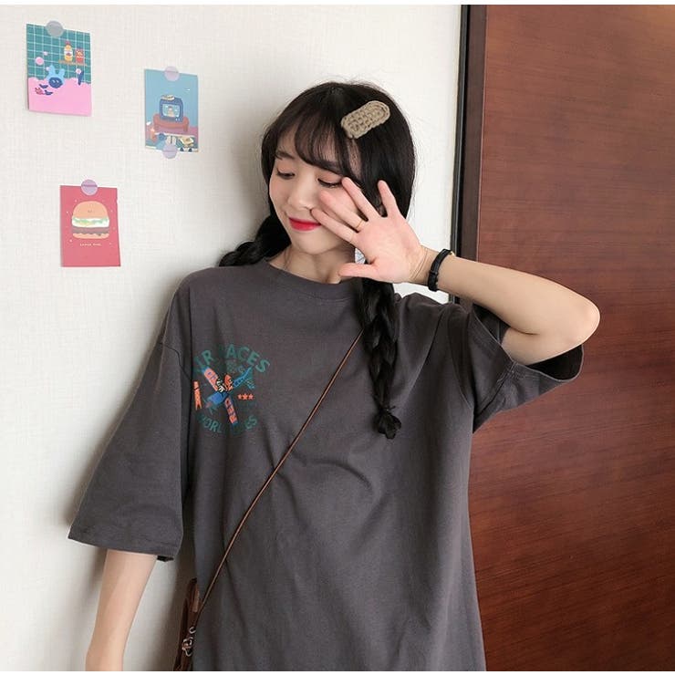 バックプリントロゴTシャツ【韓国ファッション】[品番：DOUW0003522