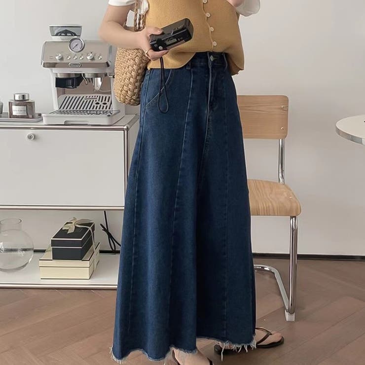 デニムフレアスカート 【韓国ファッション】【春夏新商品】[品番 