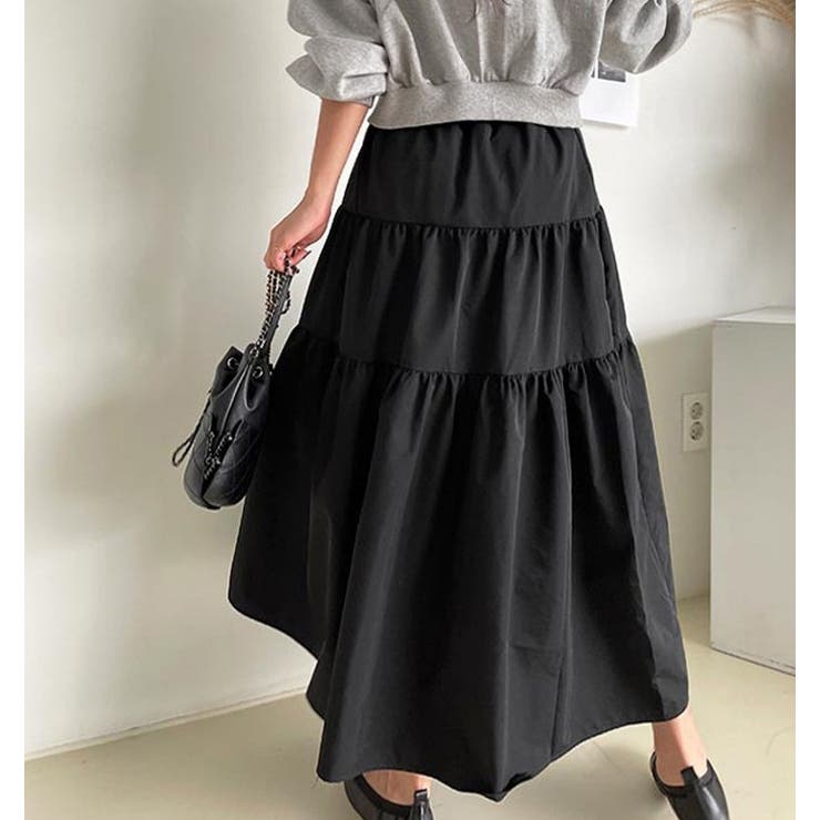 ブラック | マキシスカート【韓国ファッション】【春夏新商品】 | Doula Doula