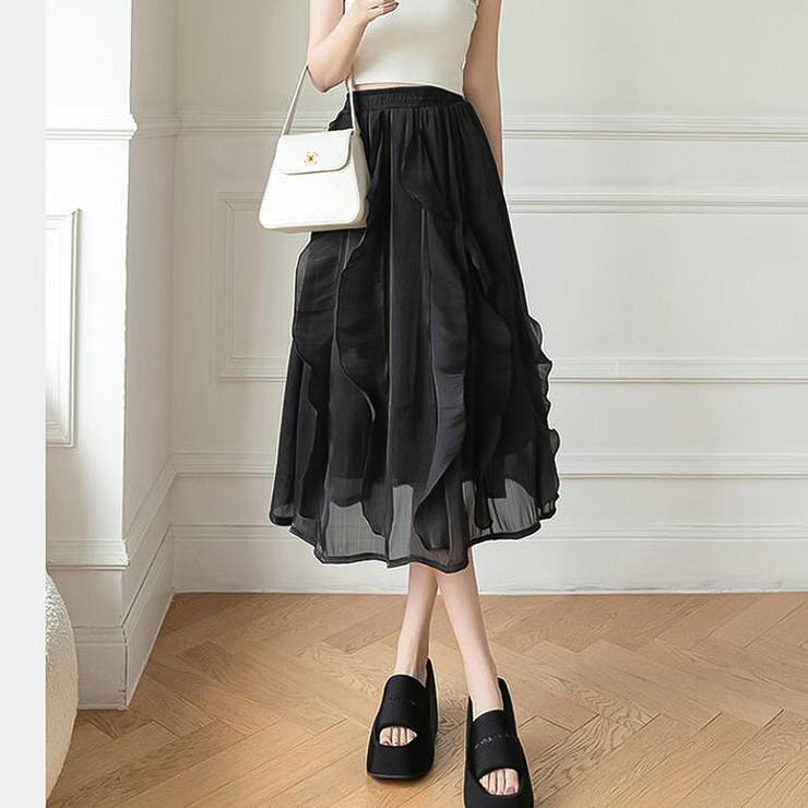 ブラック | マキシスカート【韓国ファッション】 | Doula Doula