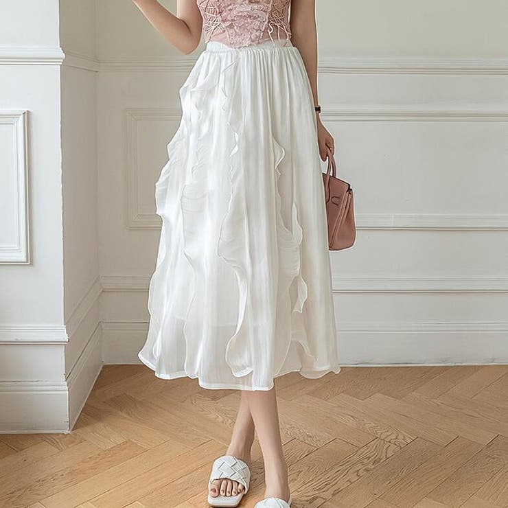 ホワイト | マキシスカート【韓国ファッション】 | Doula Doula