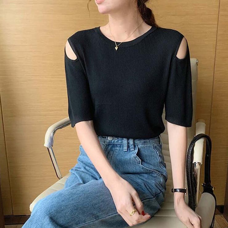 ショルダースリットニット【韓国ファッション】 | Doula Doula | 詳細画像2 