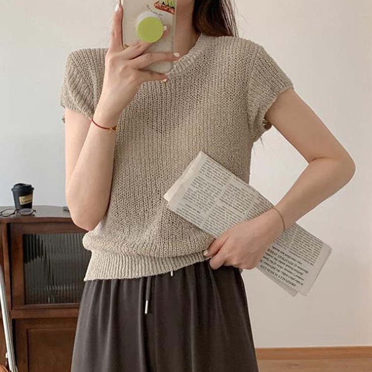 モカ | 半袖サマーニット【韓国ファッション】 | Doula Doula