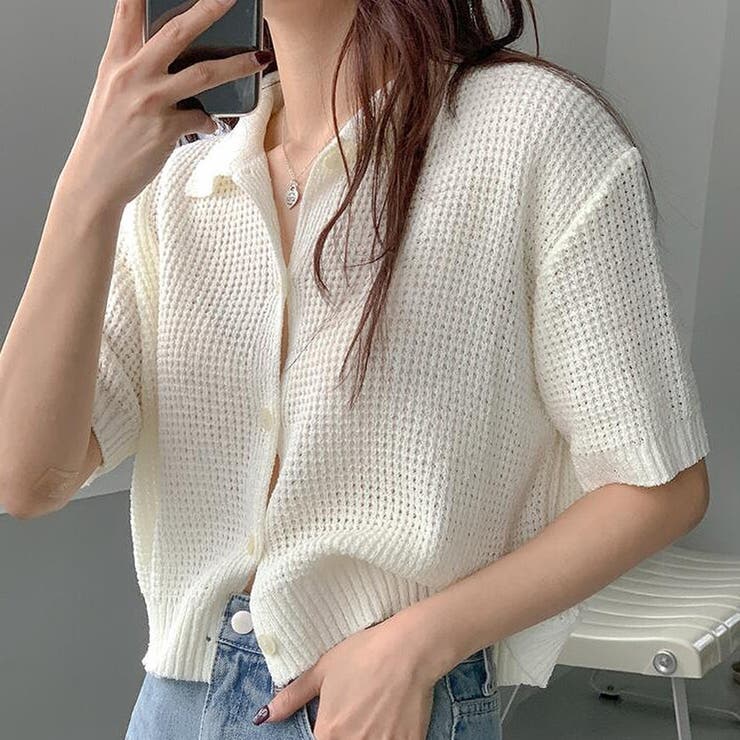 襟付きニットカーディガン【韓国ファッション】 | Doula Doula | 詳細画像2 