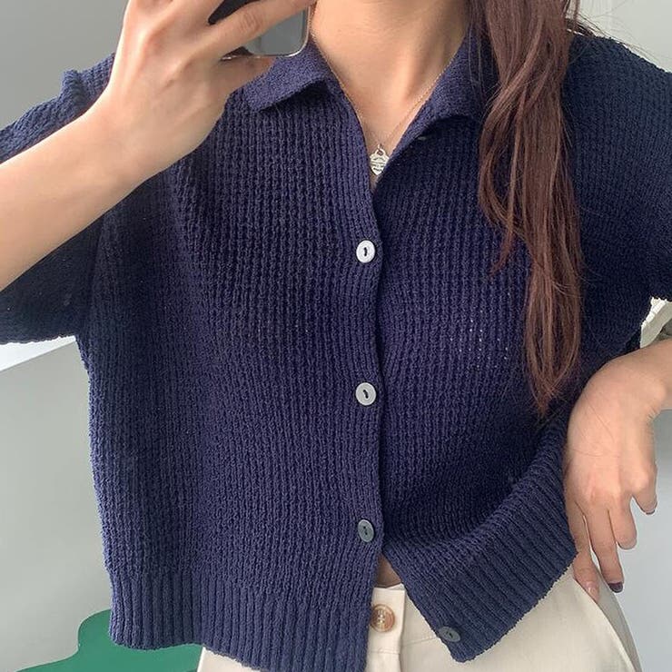 襟付きニットカーディガン【韓国ファッション】 | Doula Doula | 詳細画像4 