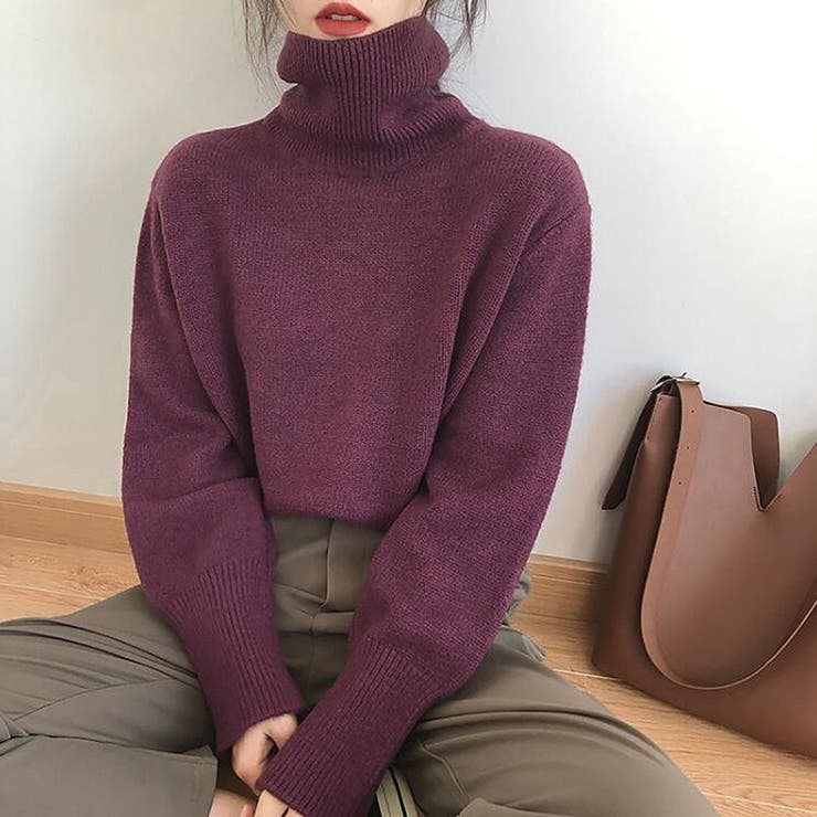 ハイ レディース ニット&セーター アウター Turtlenecks Deep purple-