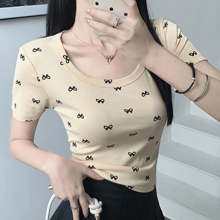 ベージュ | Ｔシャツ【韓国ファッション】 | Doula Doula