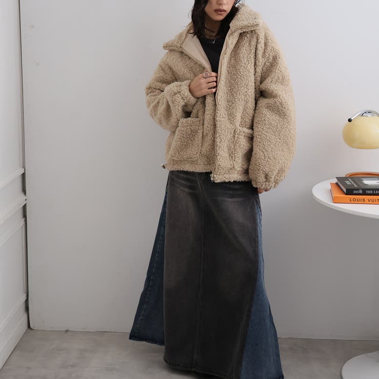 ベージュ | フリースジャケット【韓国ファッション】 | Doula Doula
